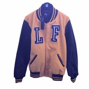 LF varsity letterman leather & wool jacket